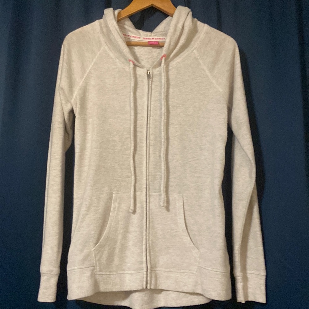 Hard Candy Gray Zip Up Hooded Sweatshirt